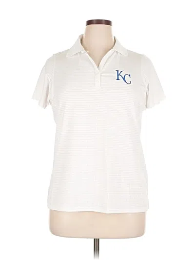 Pre-owned Antigua Short Sleeve Polo Shirt In White