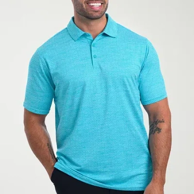 Antigua Sleet Mens Regular Fit Short Sleeve Polo Shirt In Blue