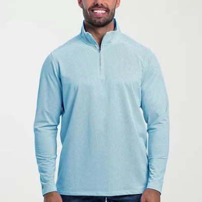 Antigua Spring 2025 Mens Mock Neck Long Sleeve Jacquard Quarter-zip Pullover Sweater In Animal Print