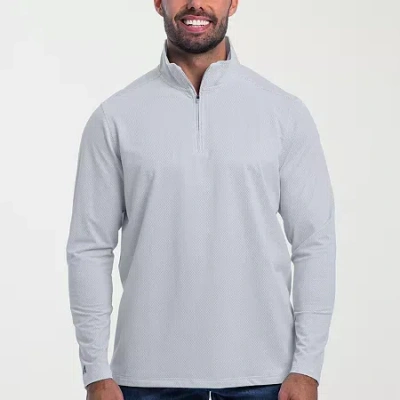 Antigua Spring 2025 Mens Mock Neck Long Sleeve Jacquard Quarter-zip Pullover Sweater In Animal Print