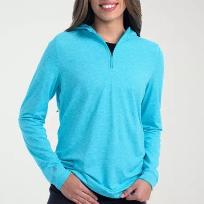 Antigua Spring 2025 Womens Hooded Long Sleeve Active Quarter-zip Pullover Sweater In Multi
