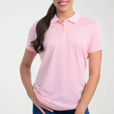 Antigua Spring 2025 Womens Short Sleeve Polo Shirt In Pink
