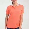 Antigua Spring 2025 Womens Short Sleeve Polo Shirt In Orange