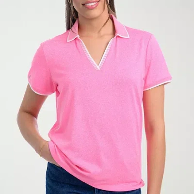 Antigua Spring 2025 Womens Short Sleeve Polo Shirt In Pink