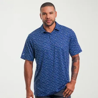 Antigua Spring 2026 Mens Short Sleeve Polo Shirt In Blue