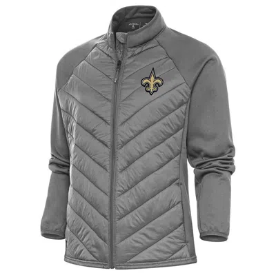 Antigua Steel New Orleans Saints Altitude Full-zip Jacket In Gray
