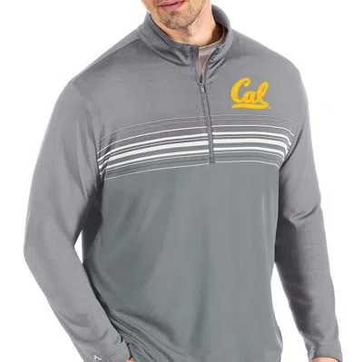 Antigua Steel/gray Cal Bears Pace Quarter-zip Pullover Jacket
