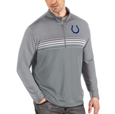 Antigua Steel/gray Indianapolis Colts Pace Quarter-zip Pullover Jacket