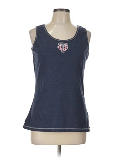 Pre-owned Antigua Tank Top Blue Halter Neckline Tops