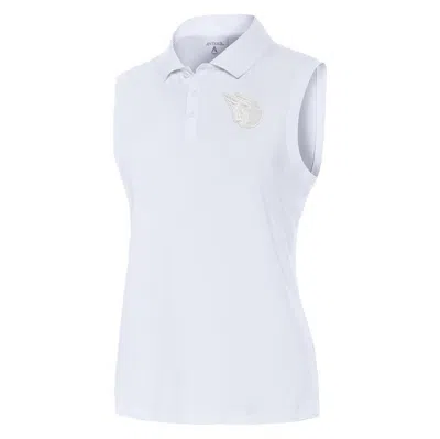 Antigua White Cleveland Guardians Recap Sleeveless Polo