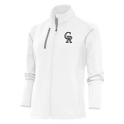 Antigua White Colorado Rockies Logo Generation Full-zip Jacket