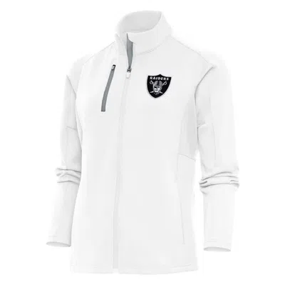 Antigua White Las Vegas Raiders Team Logo Generation Full-zip Jacket