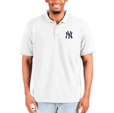 Antigua White New York Yankees Big & Tall Affluent Polo