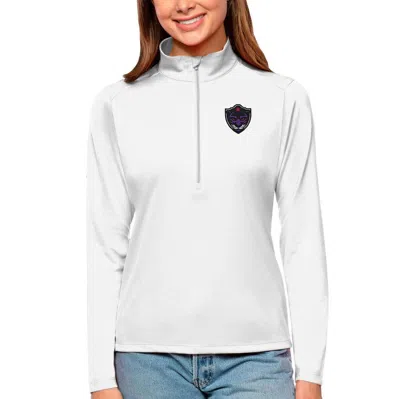 Antigua White Panther City Lacrosse Club Tribute Quarter-zip Pullover Top