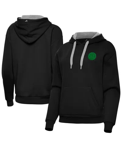 Antigua Women's Black Boston Bruins St. Patrick's Day Victory Pullover Hoodie