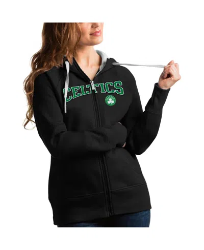Antigua Women's Black Boston Celtics Team Victory Full-zip Hoodie