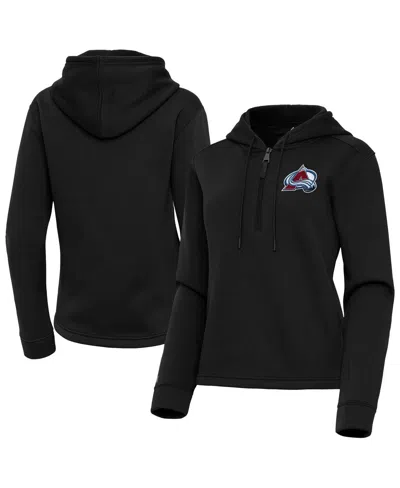 Antigua Women's Black Colorado Avalanche Contemporary Quarter-zip Hoodie