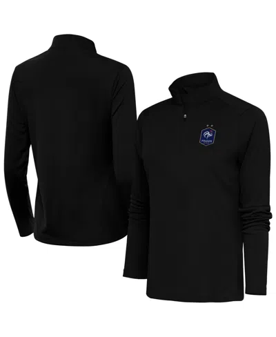 Antigua Women's Black France National Team Statement Half-zip Pullover Sweatshirt