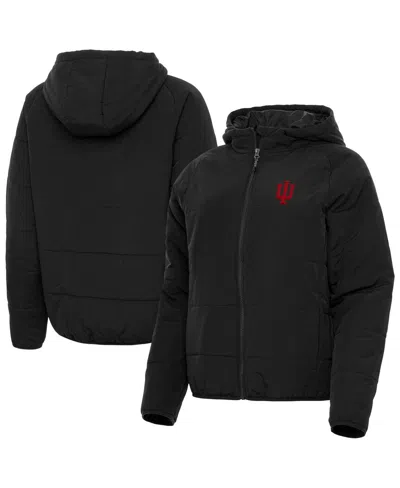 Antigua Women's Black Indiana Hoosiers Universe Full-zip Hoodie Jacket