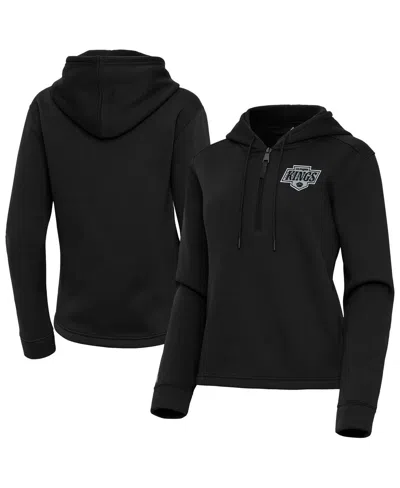 Antigua Women's Black Los Angeles Kings Contemporary Quarter-zip Hoodie