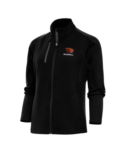 Antigua Women's Black Oregon State Beavers Baseball Generation Full-zip Jacket