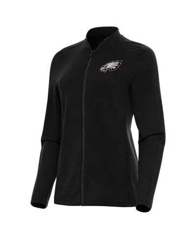 Antigua Women's Black Philadelphia Eagles Continual Full-zip Jacket