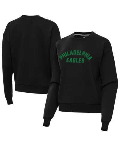Antigua Women's Black Philadelphia Eagles Victory Sweatshirt