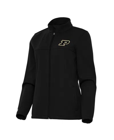 Antigua Women's Black Purdue Boilermakers Links 2 Full-zip Golf Jacket