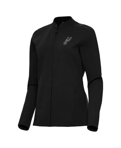 Antigua Women's Black San Antonio Spurs Regard Full-zip Jacket