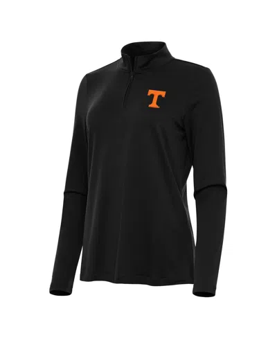 Antigua Women's Black Tennessee Volunteers Reprocess Quarter-zip Sweatshirt