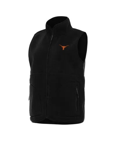 Antigua Women's Black Texas Longhorns Nostalgic Full-zip Vest