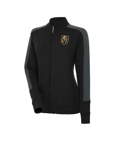 Antigua Women's Black Vegas Golden Knights Strike Full-zip Track Jacket