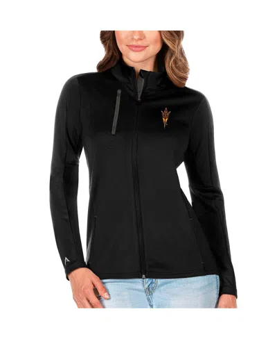 Antigua Women's Black/graphite Arizona State Sun Devils Generation Full-zip Jacket In Black,graphite