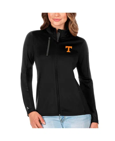 Antigua Women's Black/graphite Tennessee Volunteers Generation Full-zip Jacket In Black,graphite