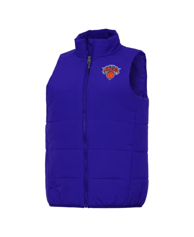 Antigua Women's Blue New York Knicks Experience Full-zip Vest