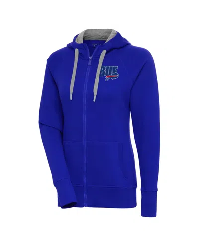 Antigua Women's Buffalo Bills Victory Full-zip Hoodie With Heat-sealed Graphics In Blue