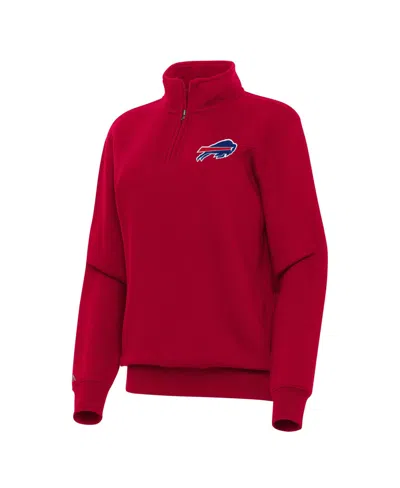 Antigua Women's Buffalo Bills Victory Mock-neck Quarter-zip Top In Red