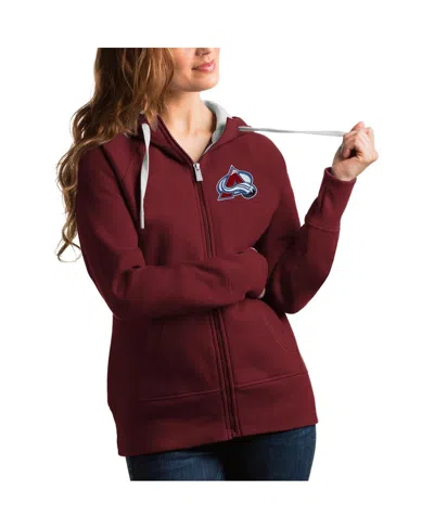 Antigua Women's Burgundy Colorado Avalanche Victory Full-zip Hoodie