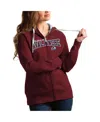 Antigua Women's Burgundy Colorado Avalanche Wordmark Victory Full-zip Hoodie