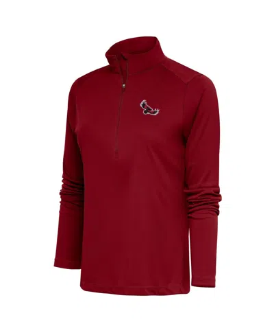 Antigua Women's Cardinal Saint Joseph's Hawks Tribute Half-zip Pullover Sweatshirt In Brown