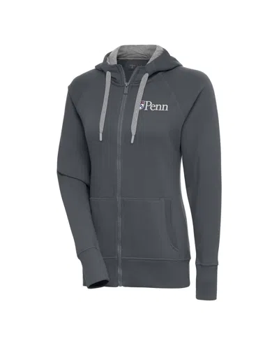 Antigua Women's Charcoal Pennsylvania Quakers Victory Full-zip Hoodie
