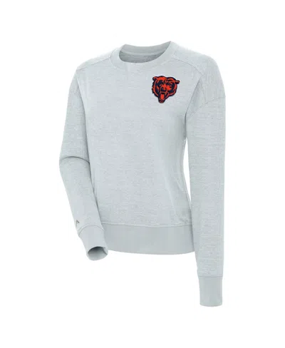 Antigua Women's Chicago Bears Fleece Pullover Sweatshirt In Heather Gray