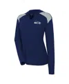 Antigua Women's College Navy Seattle Seahawks Opulent Long Sleeve Hoodie T-shirt In College Navy,gray