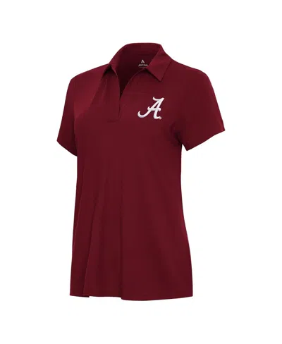 Antigua Women's Crimson Alabama Crimson Tide Era Polo Shirt In Burgundy