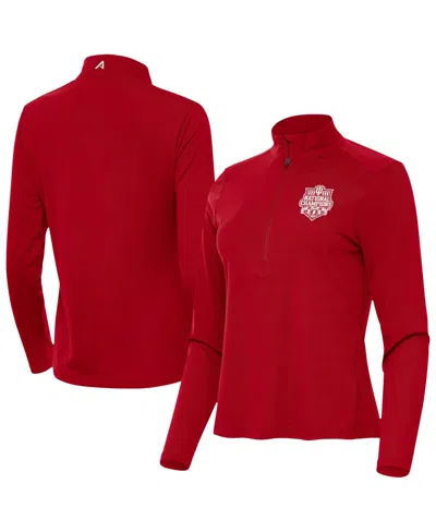 Antigua Women's Crimson Indiana Hoosiers College Football Playoff 2025 National Champions Tribute Half-zip J In Red