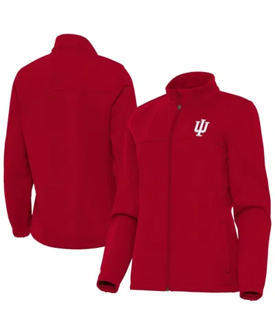 Antigua Women's Crimson Indiana Hoosiers Links 2 Golf Full-zip Jacket In Red