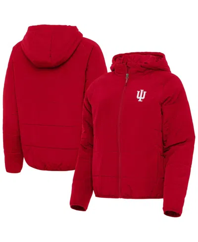 Antigua Women's Crimson Indiana Hoosiers Universe Full-zip Hoodie Jacket In Red