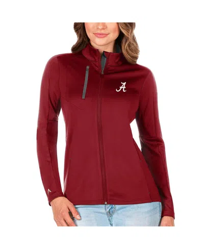 Antigua Women's Crimson/graphite Alabama Crimson Tide Generation Full-zip Jacket In Cardinal,graphite