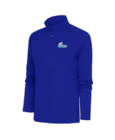 Antigua Women's Drake Bulldogs Blue Tribute Half-zip Sweatshirt In Multi
