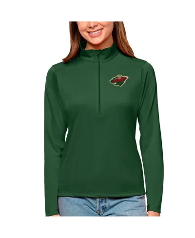 Antigua Women's Forest Green Minnesota Wild Tribute Quarter-zip Pullover Top